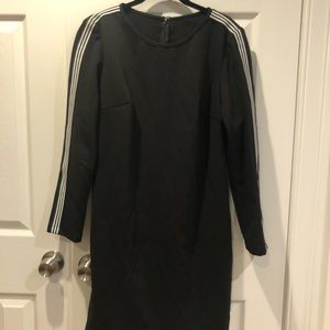 R&K black sporty dress with racer stripe